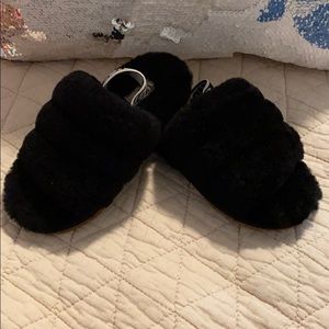Toddler Black Furry Uggs Slippers